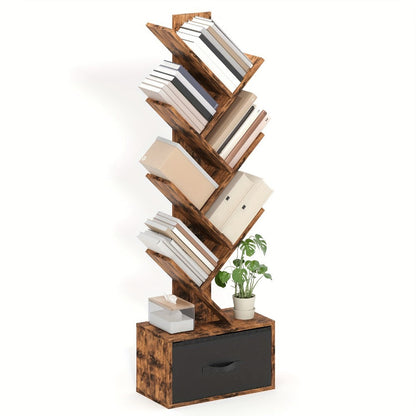 6-Tier Bookshelf with Storage Drawers, Display Storage Shelf detail image - detail view 3