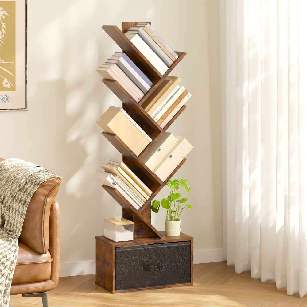 6-Tier Bookshelf with Storage Drawers, Display Storage Shelf detail image - detail view 9