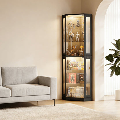 6-Tier Display Cabinet with LED Lighting for Organized Everyday Storage detail image - detail view 8
