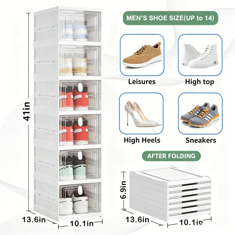 6-Tier Foldable Shoe Racks And Shoe Organizers for Entryway and Living Room detail image - detail view 14