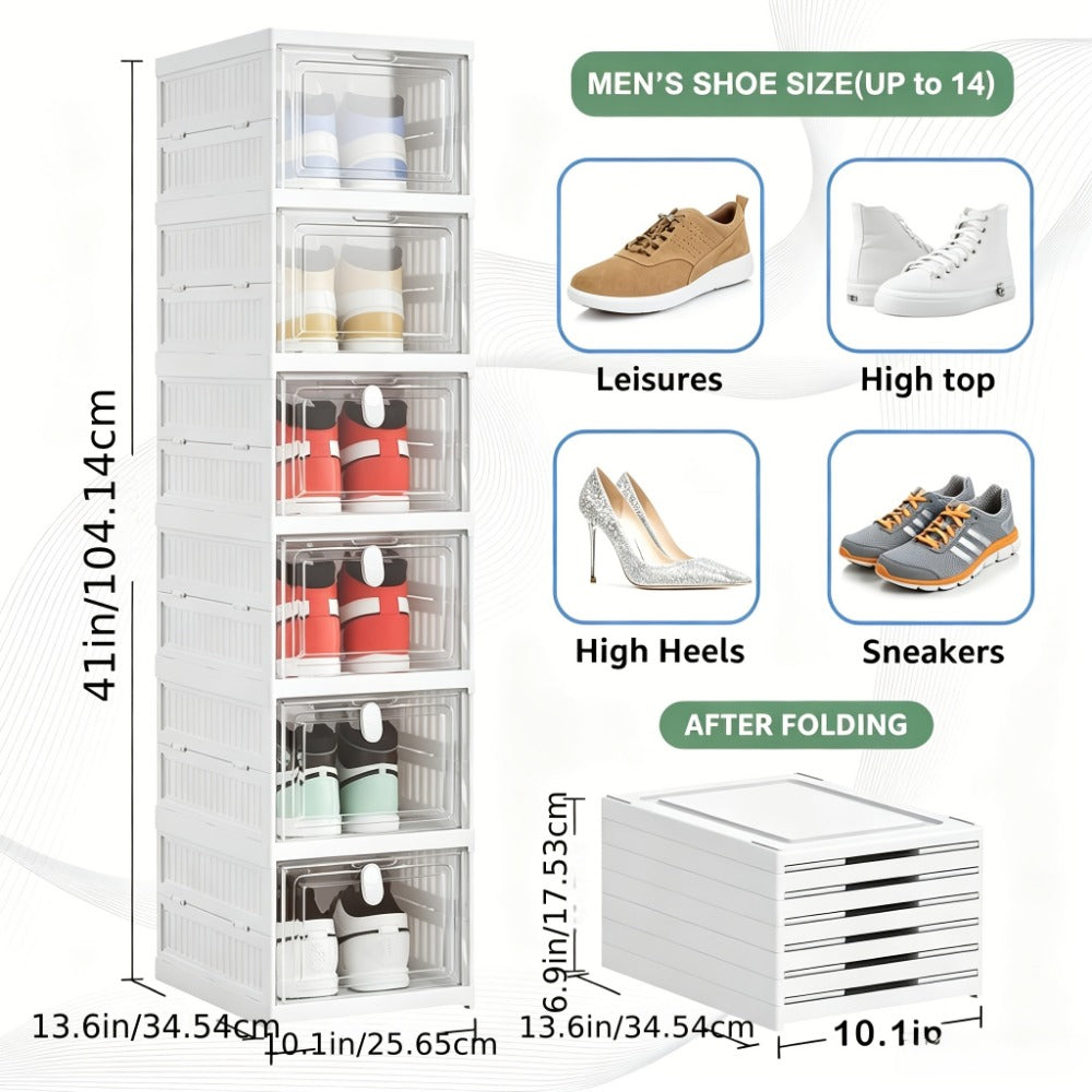 6-Tier Foldable Shoe Racks And Shoe Organizers for Entryway and Living Room detail image