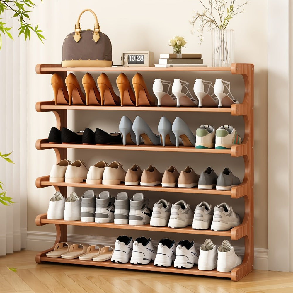 6-Tier Freestanding Shoe Rack with Tool-Free Assembly, Freestanding Shoe Storage Rack detail image