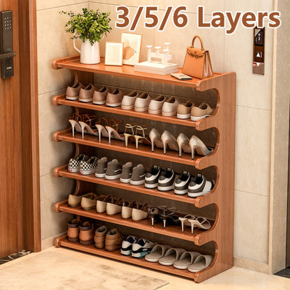 Shoe Rack, Bamboo 3/5/6-Tier Freestanding Shoe Shelf, Modern Minimalist Shoe Storage shown in the main product view