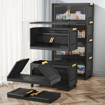 Medicine Cabinet shown in the 50CM/19.7" Height 5-layer (foldable + magnetic door + wheels*4) option