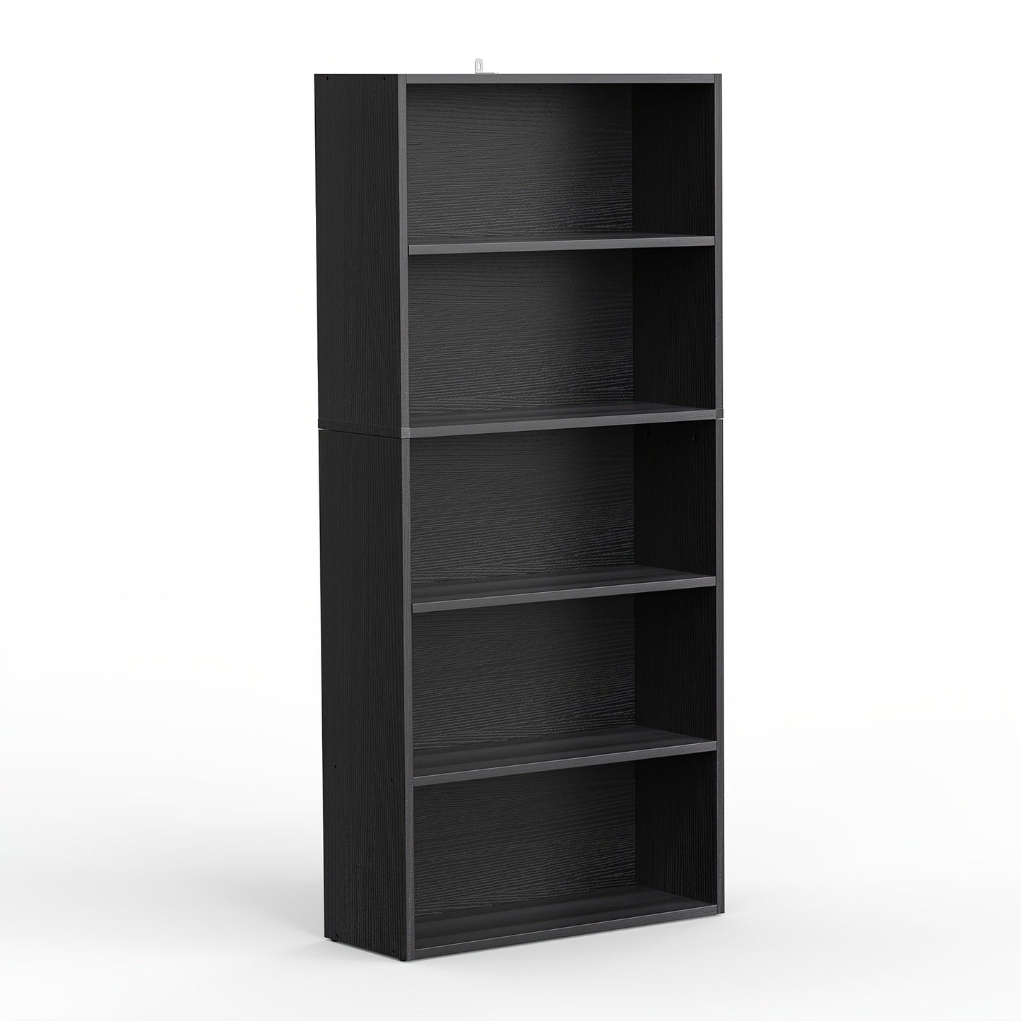 Bookshelf shown in the 1 Black, 5-shelf option