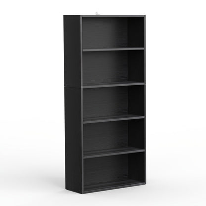 Bookshelf shown in the 1 Black, 5-shelf option