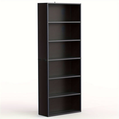 Bookshelf shown in the 1 Black, 6-shelf option