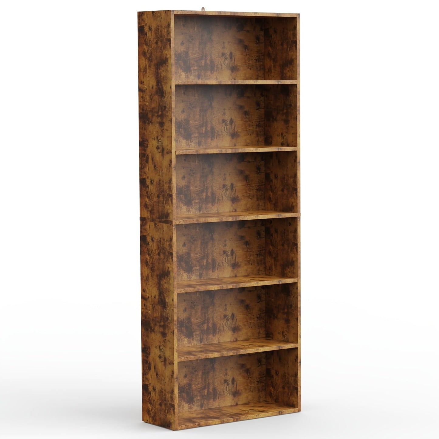 Bookshelf shown in the 1 Rust, 6-shelf option