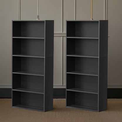Bookshelf shown in the 2 Black, 5-shelf option