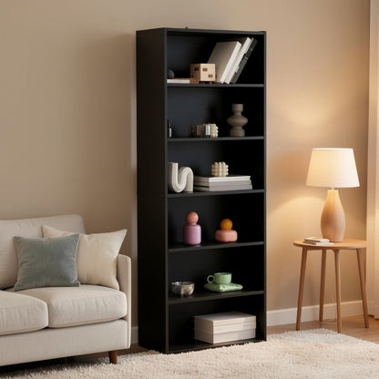 6-Tier Metal Bookshelf with Open Shelves, Freestanding Bookcase for Entryway detail image - detail view 10