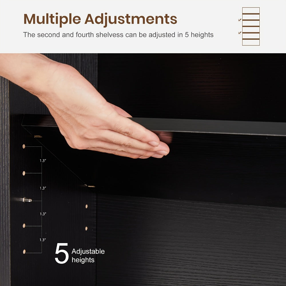 6-Tier Metal Bookshelf with Open Shelves, Freestanding Bookcase for Entryway detail image - detail view 12