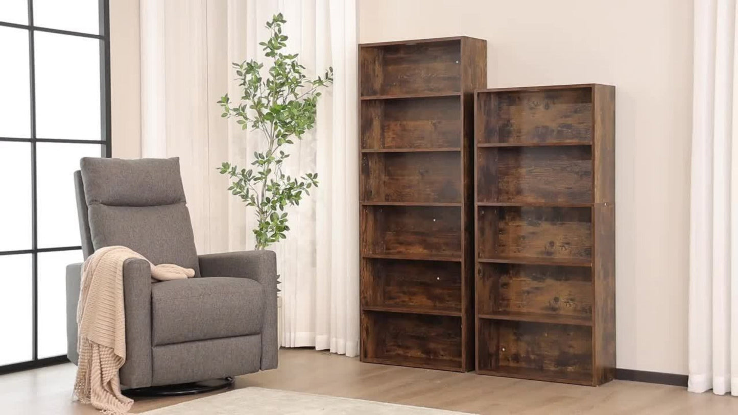 6-Tier Metal Bookshelf with Open Shelves, Freestanding Bookcase for Entryway detail image - detail view 19