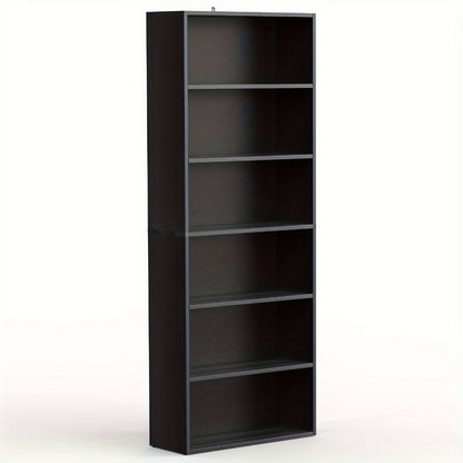 6-Tier Metal Bookshelf with Open Shelves, Freestanding Bookcase for Entryway detail image - detail view 5