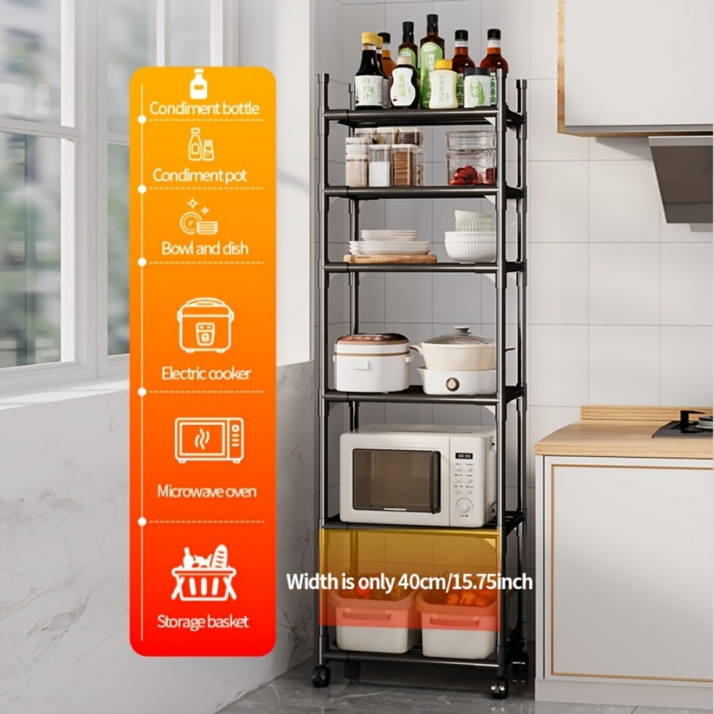 6-Tier Metal Rolling Carts And Utility Storage with Adjustable Height and Rolling Wheels detail image - detail view 12