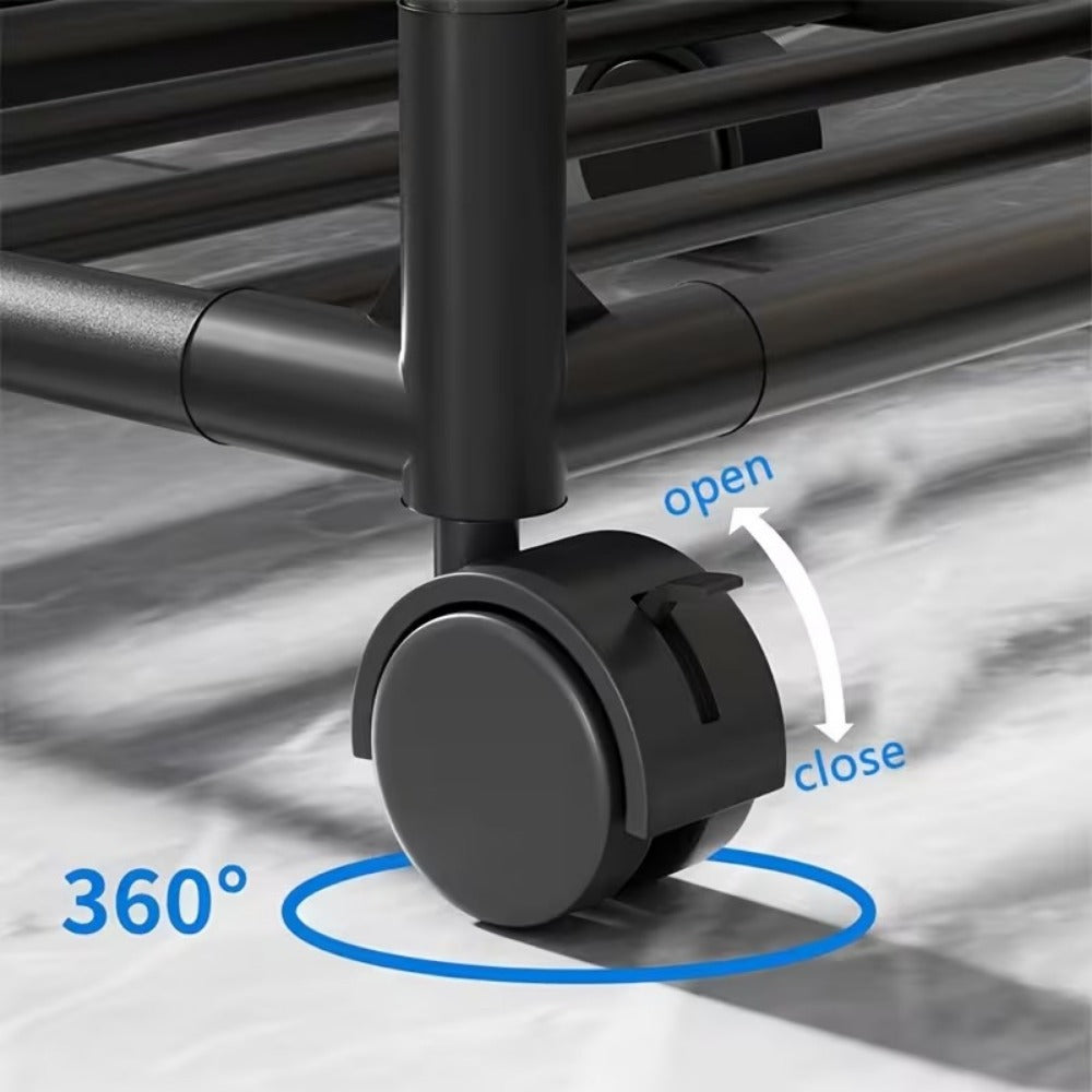6-Tier Metal Rolling Carts And Utility Storage with Adjustable Height and Rolling Wheels detail image - detail view 8