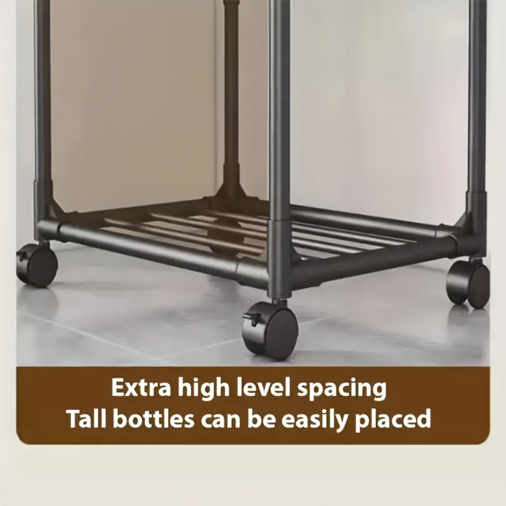 6-Tier Metal Storage Rack with Rolling Wheels and Adjustable Height detail image - detail view 6
