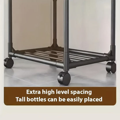 6-Tier Metal Storage Rack with Rolling Wheels and Adjustable Height detail image - detail view 6