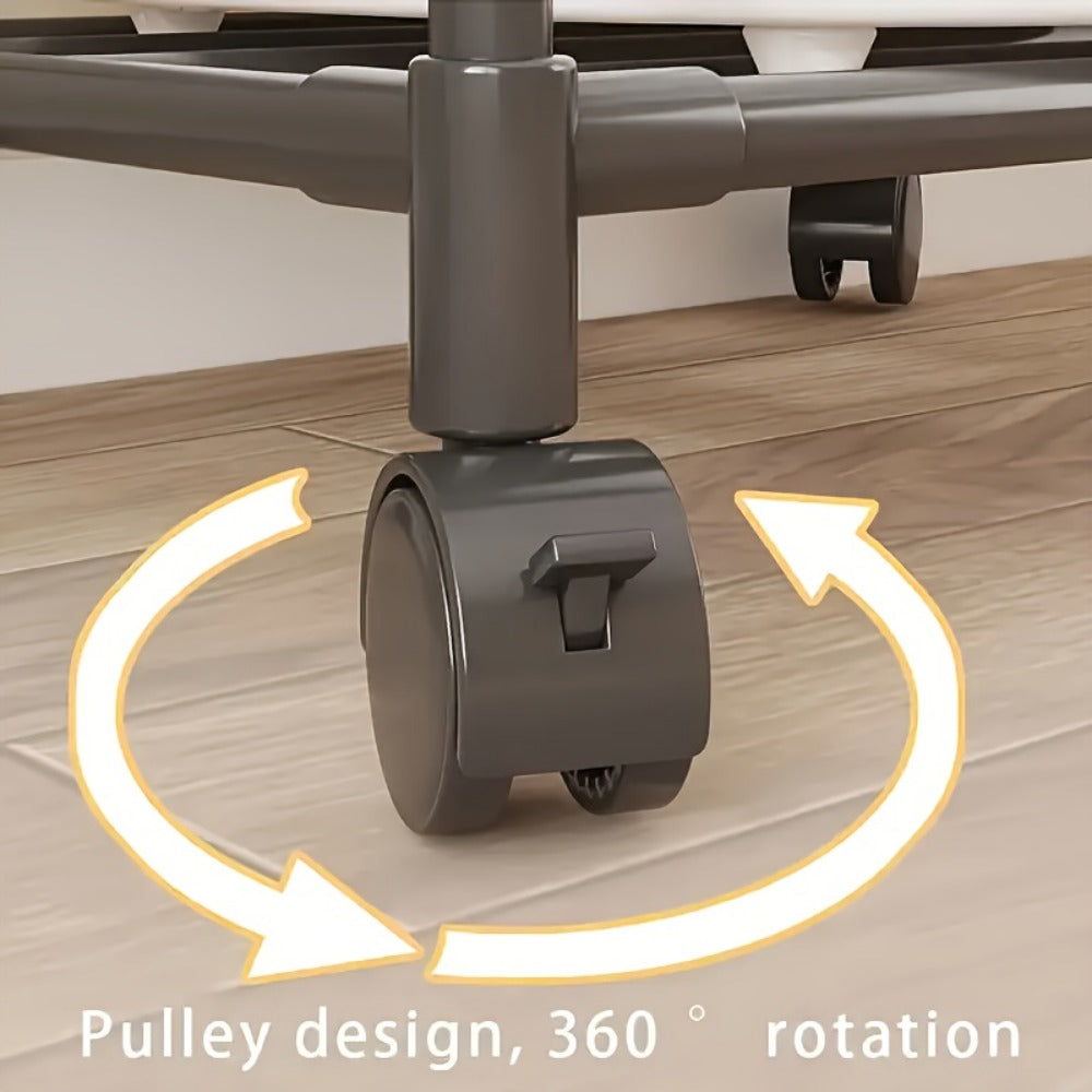 6-Tier Metal Storage Rack with Rolling Wheels and Adjustable Height detail image - detail view 7