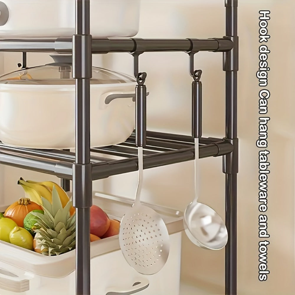 6-Tier Metal Storage Rack with Rolling Wheels and Adjustable Height detail image - detail view 9