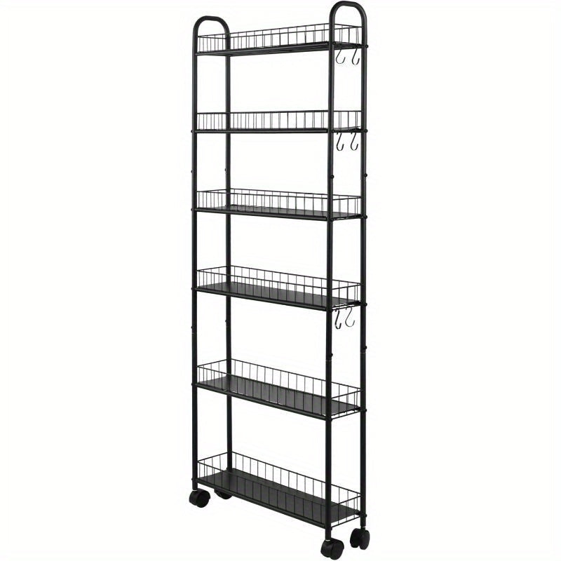Storage Cart shown in the Black, 6" option