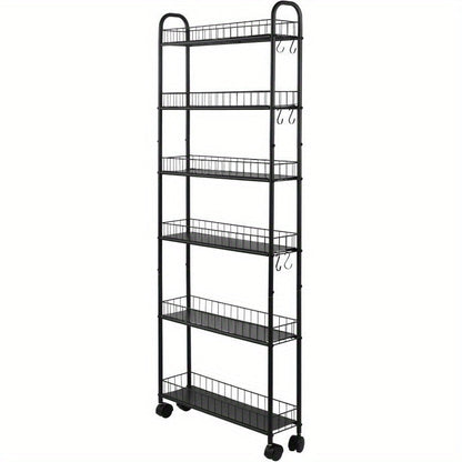 Storage Cart shown in the Black, 6" option