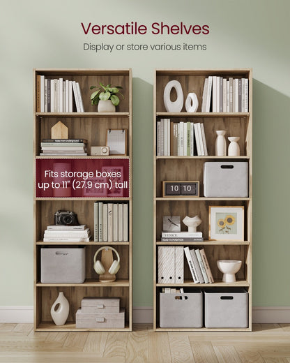6-Tier Space-Saving Bookshelf with Open Shelves for Organized Everyday Storage in Entryway detail image - detail view 16