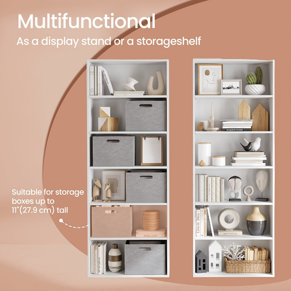 6-Tier Space-Saving Bookshelf with Open Shelves for Organized Everyday Storage in Entryway detail image - detail view 8