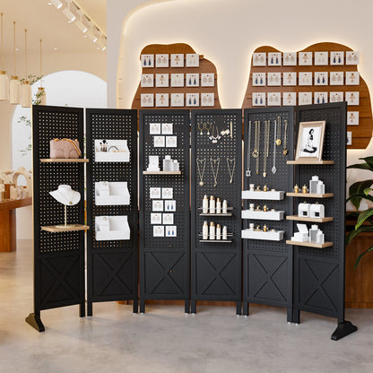 Room Divider shown in the Black, 6 Panel option