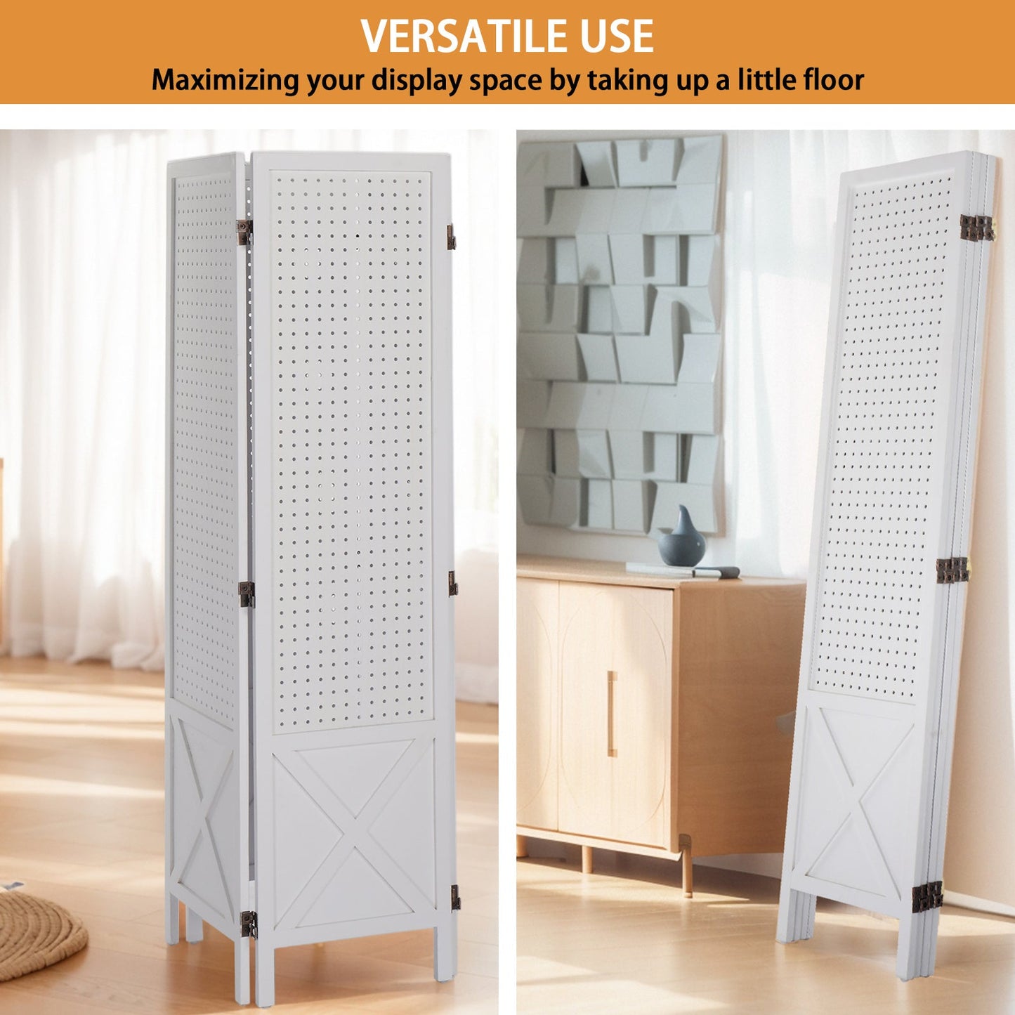 60-Inch Freestanding Room Divider for Privacy and Space Definition in Home Office detail image - detail view 15