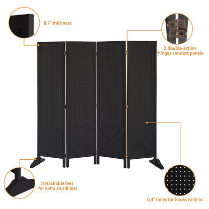 60-Inch Freestanding Room Divider for Privacy and Space Definition in Home Office detail image - detail view 19