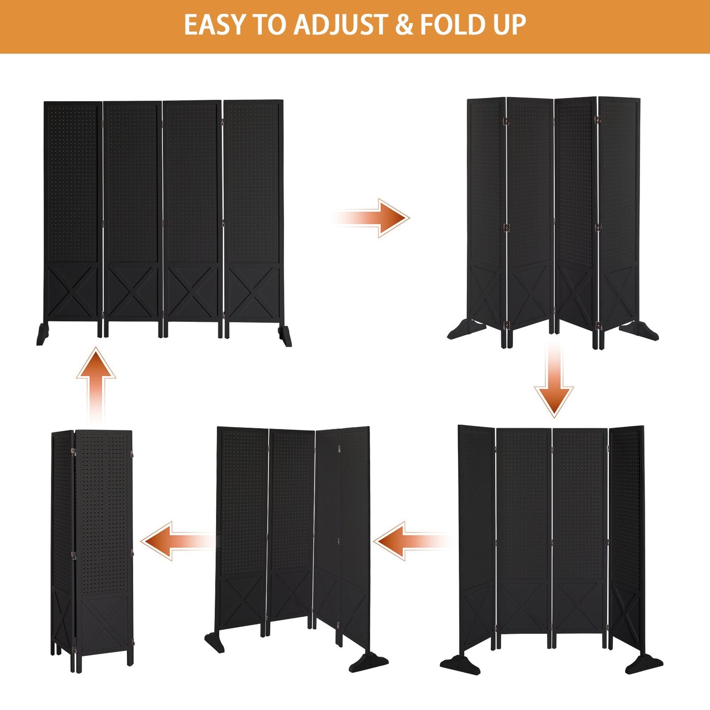 60-Inch Freestanding Room Divider for Privacy and Space Definition in Home Office detail image - detail view 21