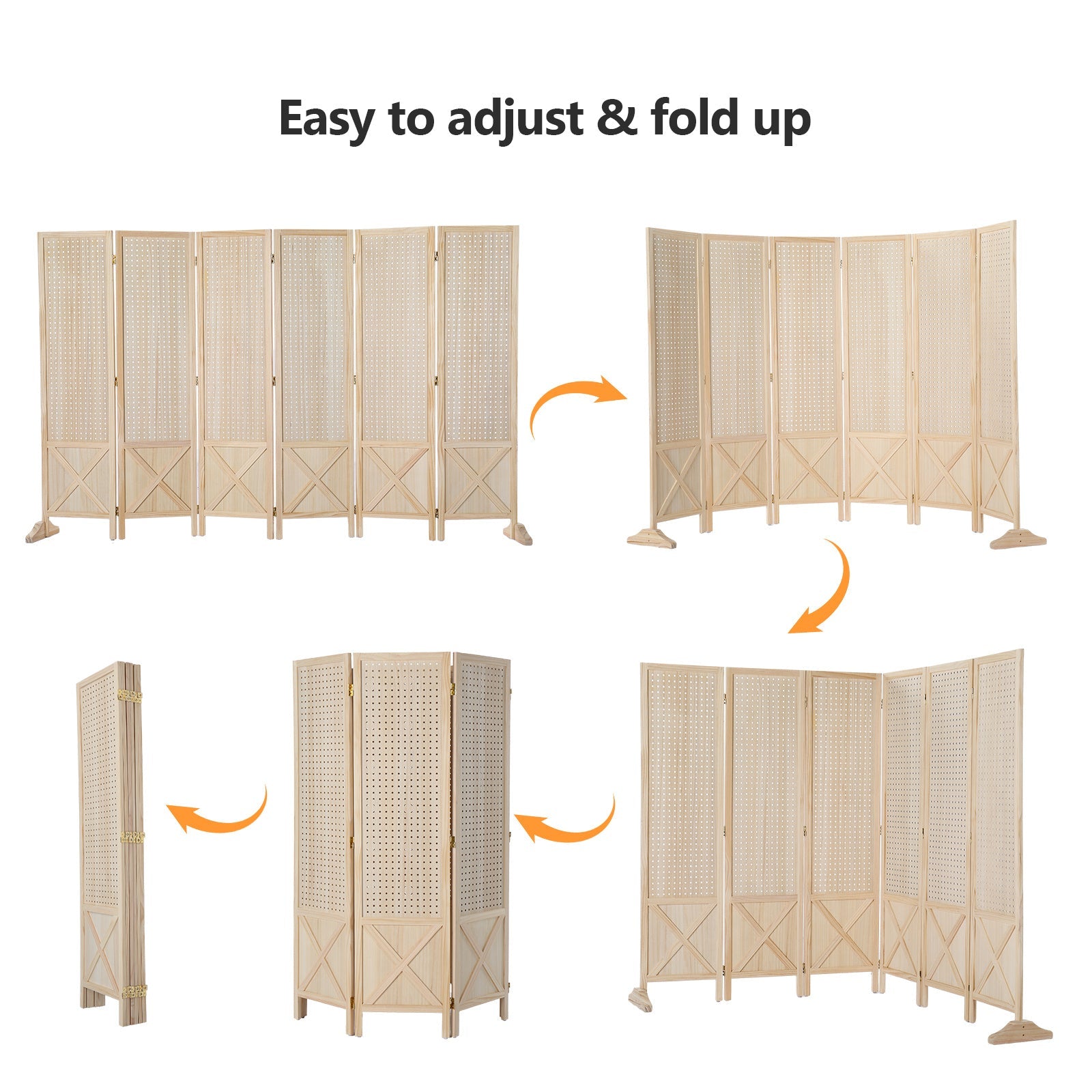 60-Inch Freestanding Room Divider for Privacy and Space Definition in Home Office detail image - detail view 23