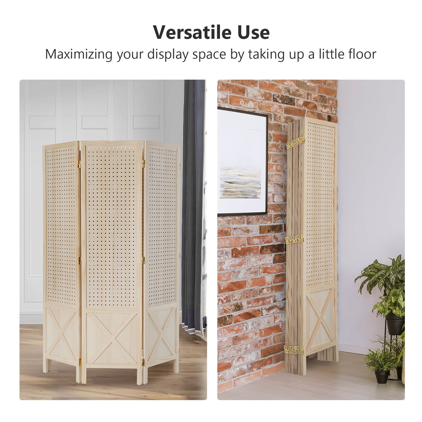 60-Inch Freestanding Room Divider for Privacy and Space Definition in Home Office detail image - detail view 27