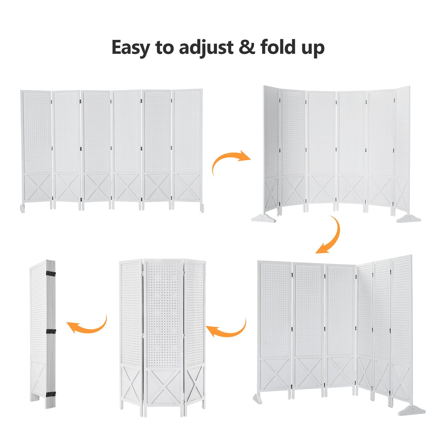 60-Inch Freestanding Room Divider for Privacy and Space Definition in Home Office detail image - detail view 29