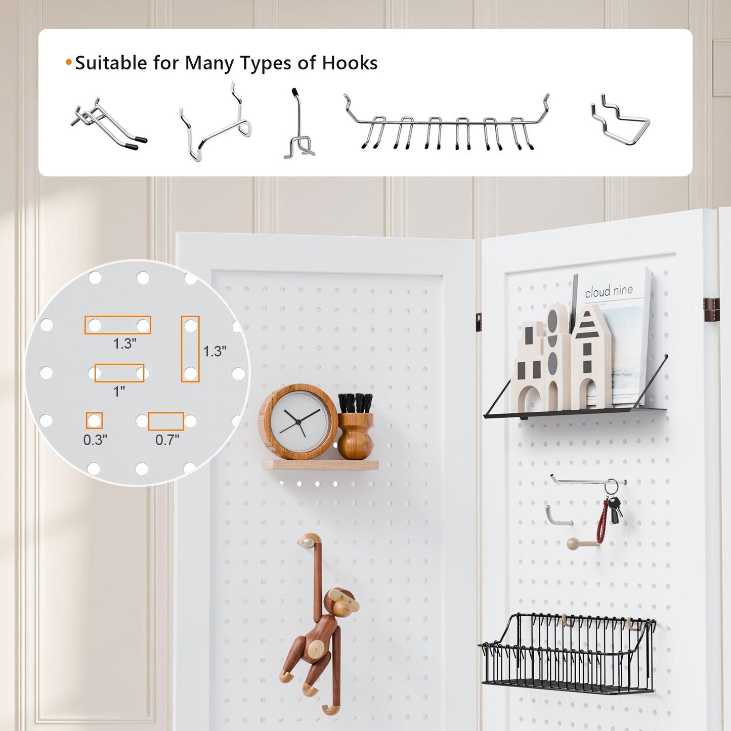60-Inch Freestanding Room Divider for Privacy and Space Definition in Home Office detail image - detail view 31