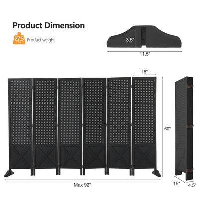 60-Inch Freestanding Room Divider for Privacy and Space Definition in Home Office detail image - detail view 34