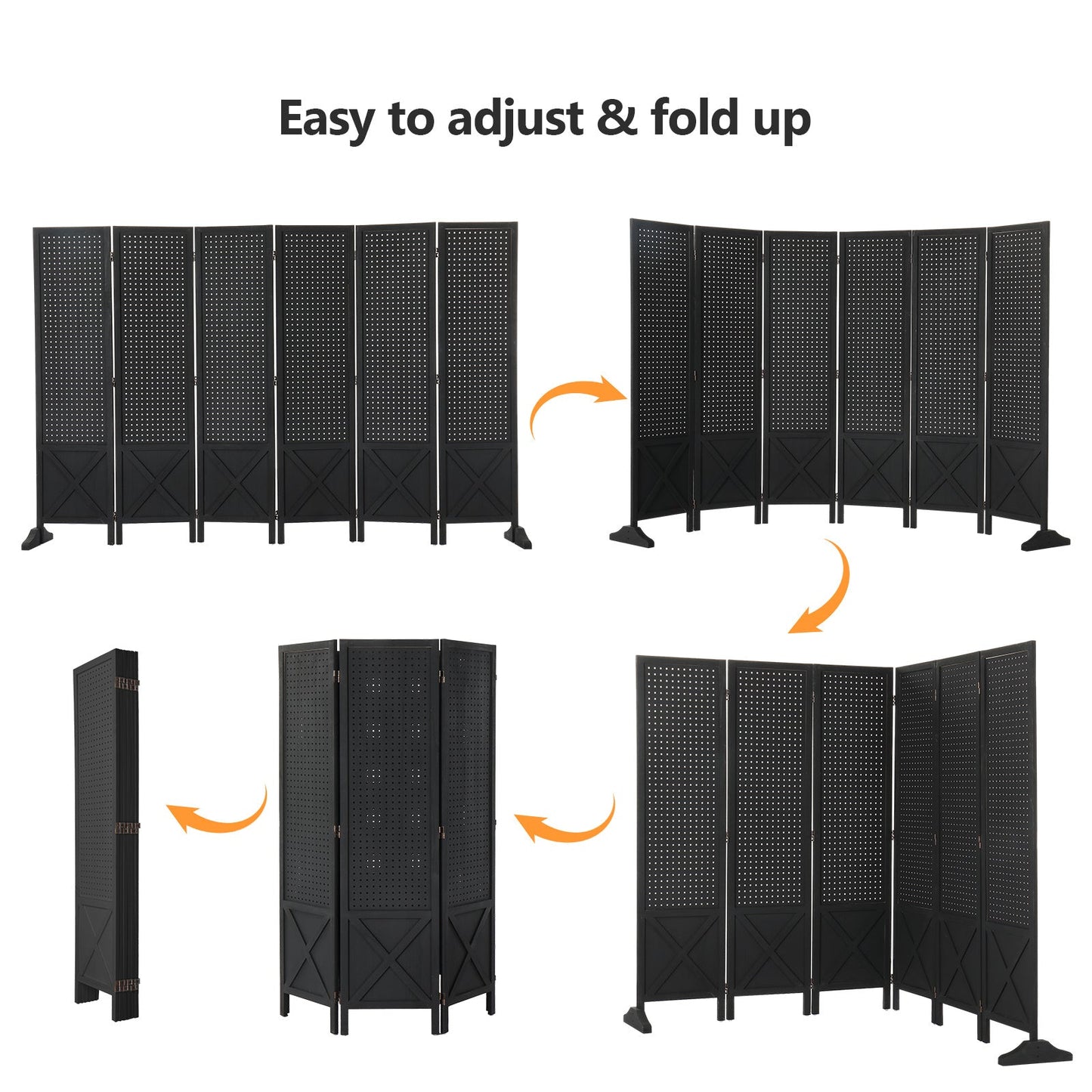 60-Inch Freestanding Room Divider for Privacy and Space Definition in Home Office detail image - detail view 35
