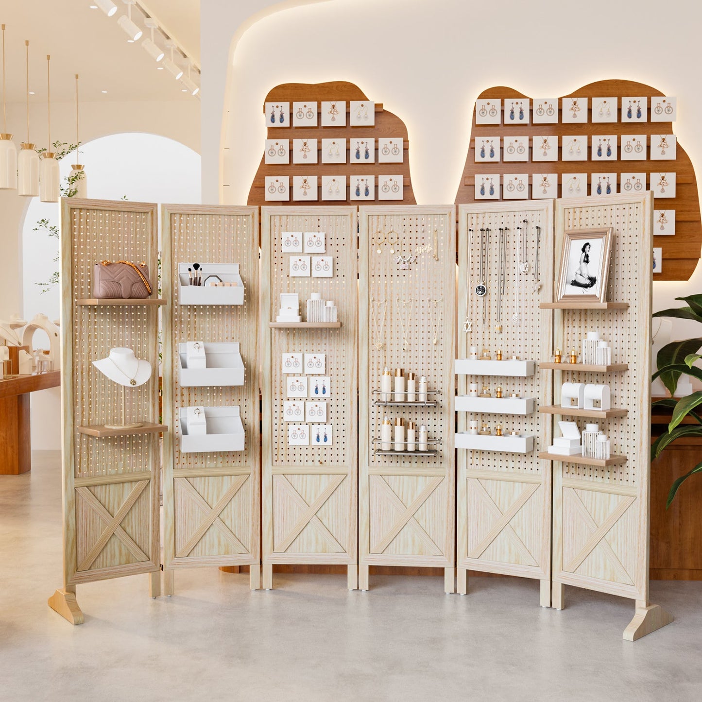 Room Divider shown in the Natural, 6 Panel option
