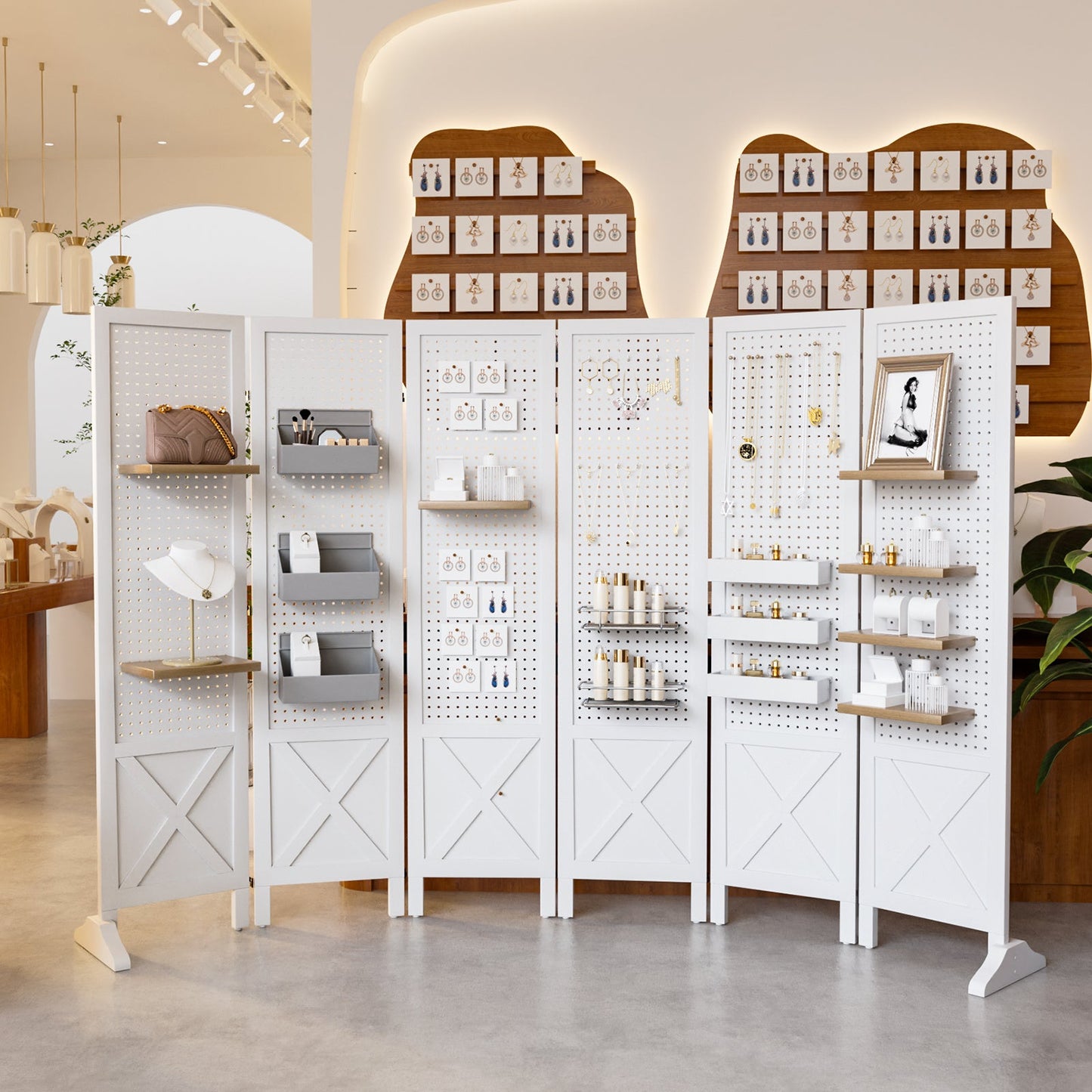 Room Divider shown in the White, 6 Panel option