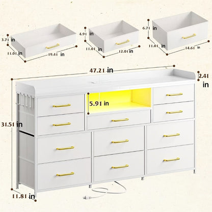 60-Inch TV Stand with LED Lighting, Entertainment Center for Living Room detail image - detail view 11