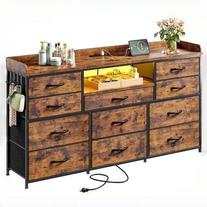 60-Inch TV Stand with LED Lighting, Entertainment Center for Living Room detail image - detail view 3