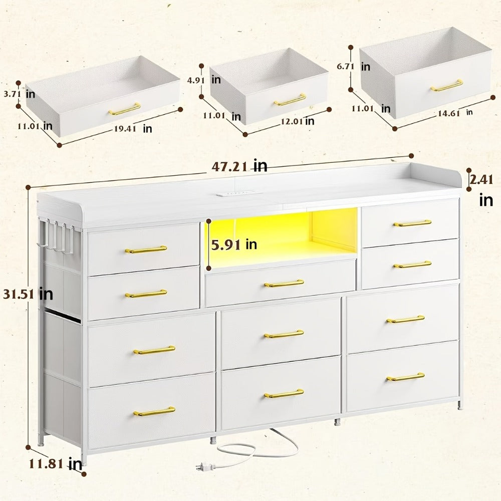 60-Inch TV Stand with LED Lighting, Entertainment Center for Living Room detail image - detail view 4