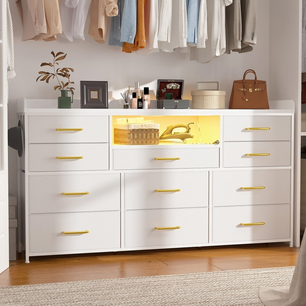 60-Inch TV Stand with LED Lighting, Entertainment Center for Living Room detail image - detail view 7