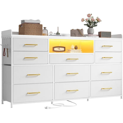60-Inch TV Stand with LED Lighting, Entertainment Center for Living Room detail image - detail view 9