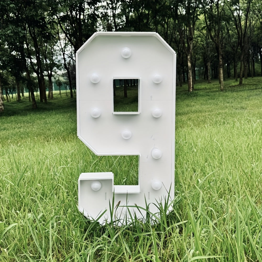 Giant LED Number Light 28.7 Inch Warm White – Illuminated Number Balloon Frame for Birthday Anniversary Graduation Party, PS Foam Board Digit Stand Photo Backdrop Decoration