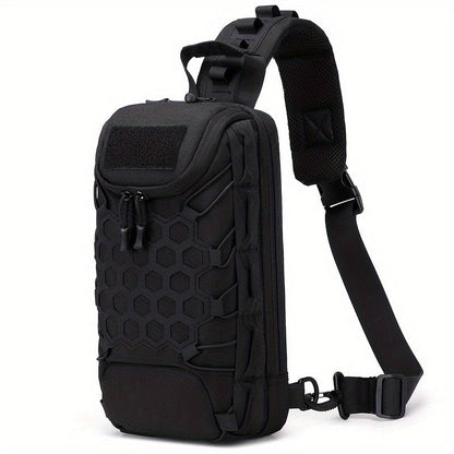 MOLLE Shoulder Bag – Large Capacity Tactical Chest Pack, Waterproof Nylon EDC Crossbody Bag for Hiking, Cycling, Fishing & Camping, Multi-Compartment, Adjustable Strap