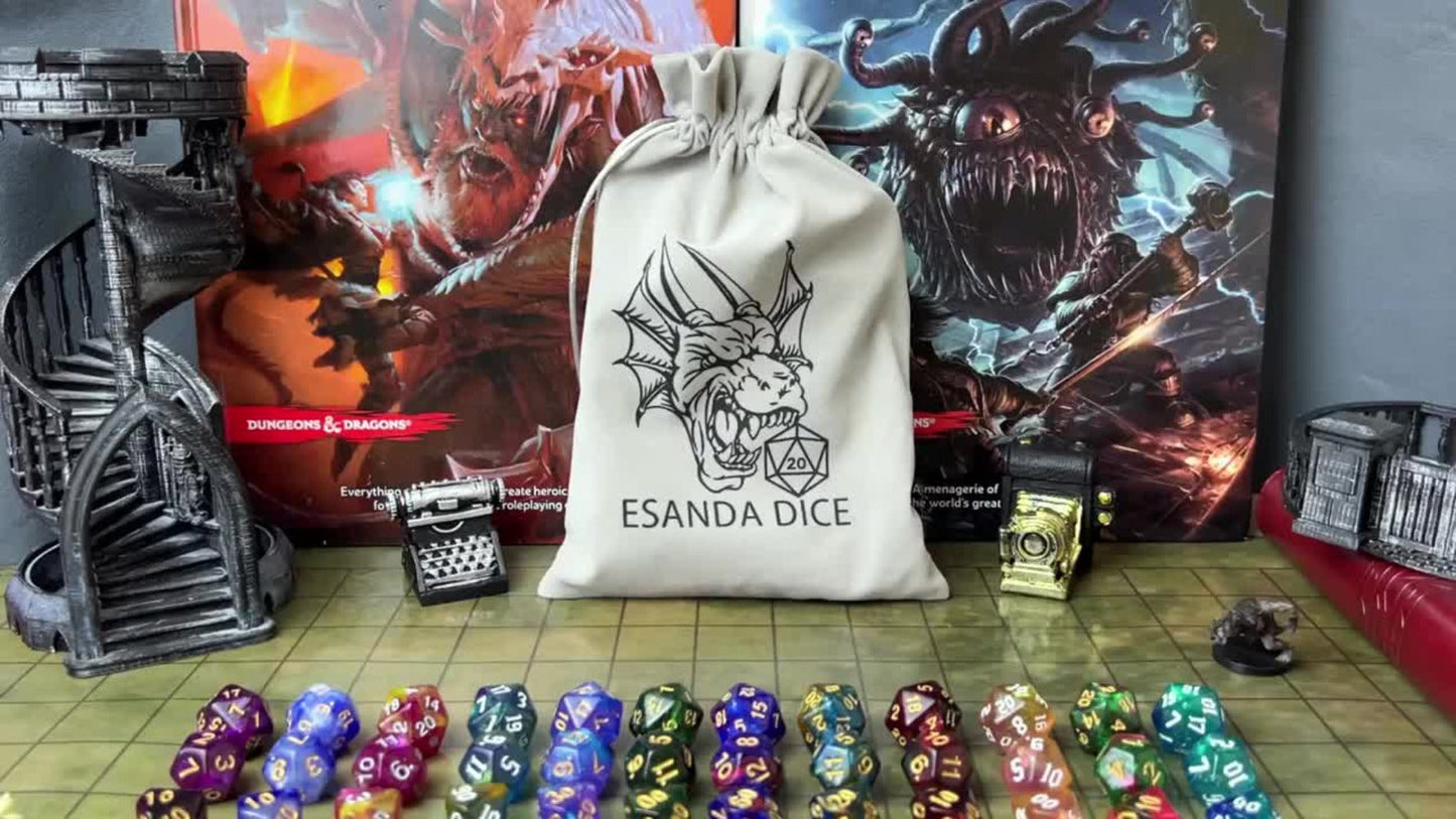 DnD Polyhedral Dice Set 84pcs – Starry Night Glitter Dice with Pouch & Tray for D&D RPG MTG Tabletop Games, Complete 12-Color Collection, Gift for Gamers