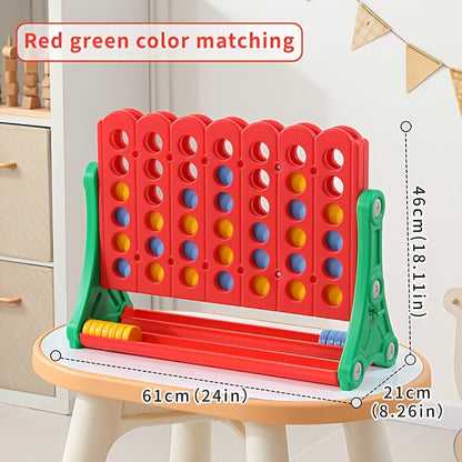 Height Adjustable Giant Connect 4 Game 33–37 Inch – Jumbo 4-in-a-Row Outdoor Yard Game with Quick Release Slider for Teens, Adults & Families, Indoor Outdoor BBQ Birthday Party Tailgate Game Set, Blue Red