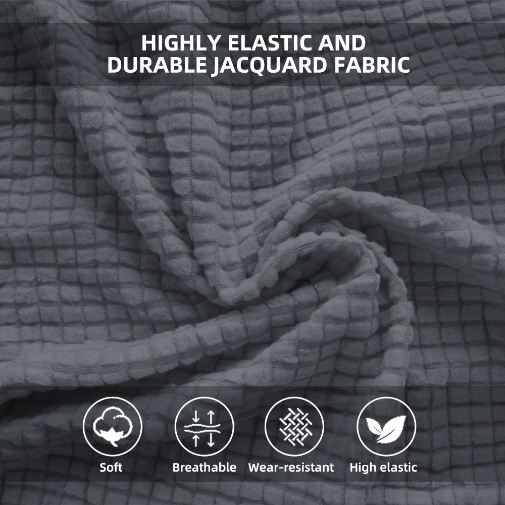 RV Dinette Cushion Covers 4 Piece Set Stretch Jacquard Slipcovers for Booth Seats Machine Washable Anti-Pet Hair Dustproof RV Camper Van Sofa Backrest Seat Protector Multiple Colors