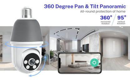 AI Auto Tracking Security Camera 360° Panoramic 1920P | Infrared Night Vision Two-Way Audio 2.4GHz USB Charging | Wireless Indoor Surveillance Camera Human Motion Detection